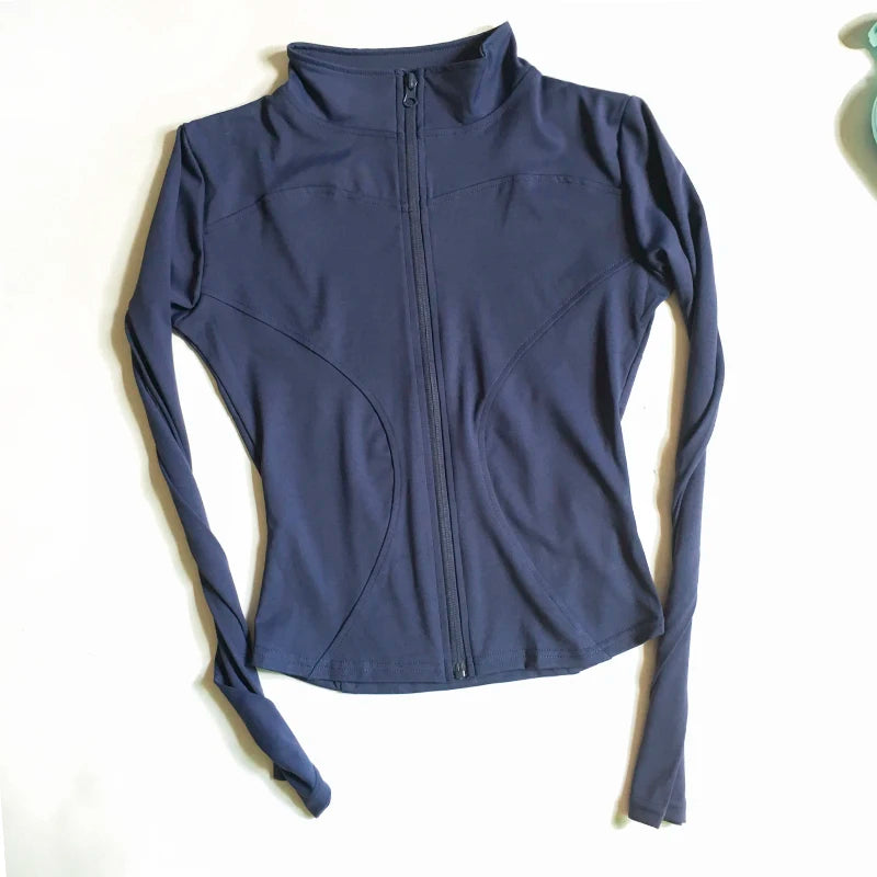 Veste de Sport Femme à Manches Longues – Haut Zip Fitness Yoga, Chaud et Confortable pour l'Hiver, Idéale pour le Gym, Running et Entraînements
