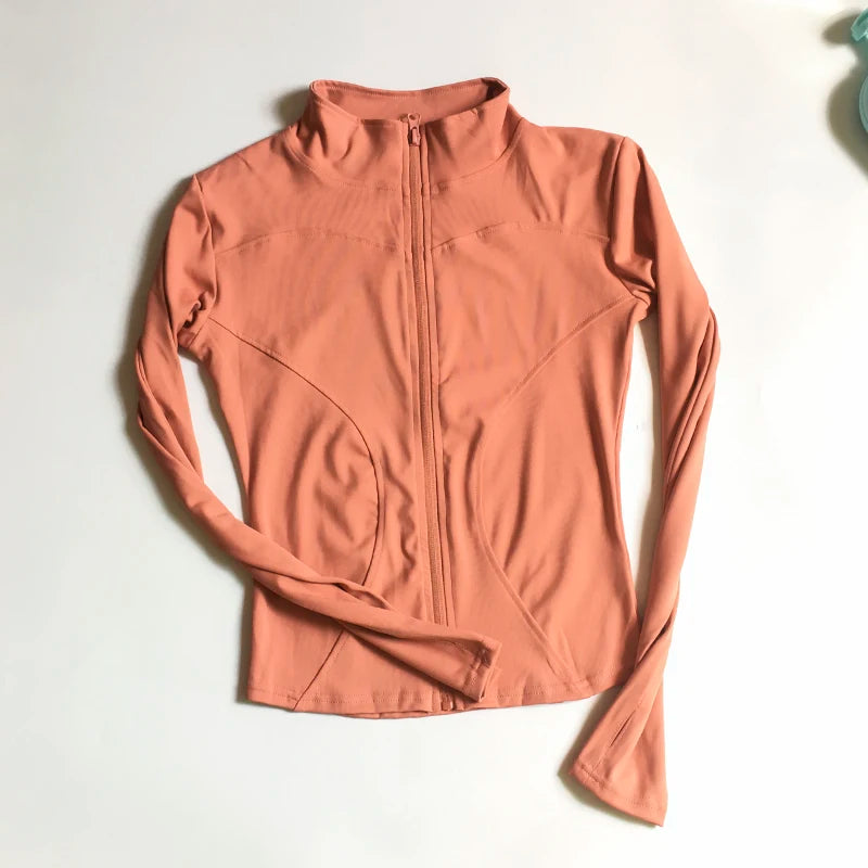 Veste de Sport Femme à Manches Longues – Haut Zip Fitness Yoga, Chaud et Confortable pour l'Hiver, Idéale pour le Gym, Running et Entraînements