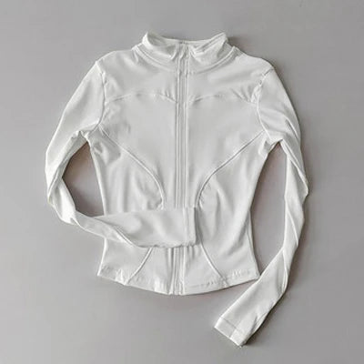 Veste de Sport Femme à Manches Longues – Haut Zip Fitness Yoga, Chaud et Confortable pour l'Hiver, Idéale pour le Gym, Running et Entraînements
