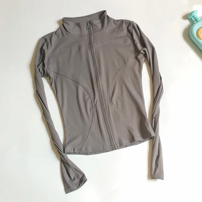 Veste de Sport Femme à Manches Longues – Haut Zip Fitness Yoga, Chaud et Confortable pour l'Hiver, Idéale pour le Gym, Running et Entraînements