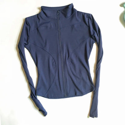 Veste de Sport Femme à Manches Longues – Haut Zip Fitness Yoga, Chaud et Confortable pour l'Hiver, Idéale pour le Gym, Running et Entraînements