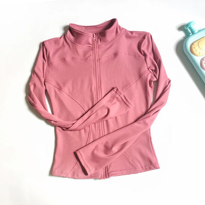 Veste de Sport Femme à Manches Longues – Haut Zip Fitness Yoga, Chaud et Confortable pour l'Hiver, Idéale pour le Gym, Running et Entraînements
