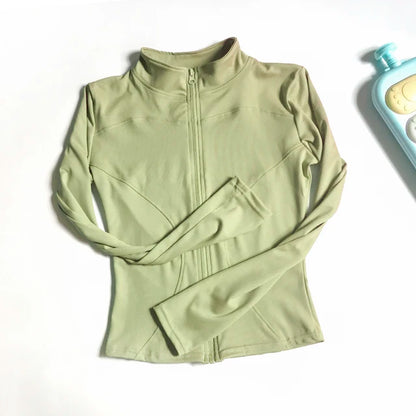 Veste de Sport Femme à Manches Longues – Haut Zip Fitness Yoga, Chaud et Confortable pour l'Hiver, Idéale pour le Gym, Running et Entraînements
